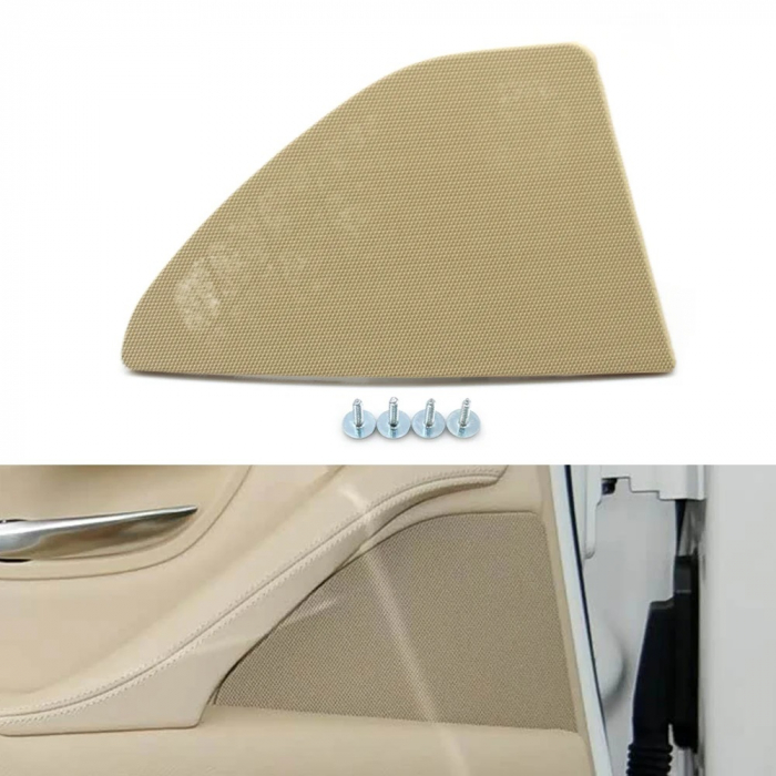 Grila Sita Capac Difuzor Boxa Usa Portiera Dedicat BMW Seria 5 F10 F11, Spate, Stanga, Bej [4]