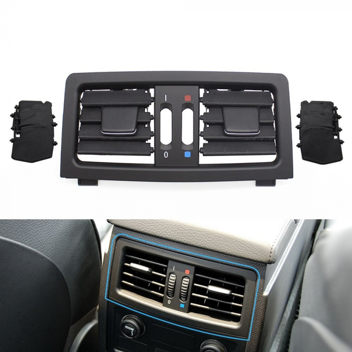 Grile Ventilatie Aer Dedicat BMW Seria 5 E60 E61, Central-Spate, Negru [2]