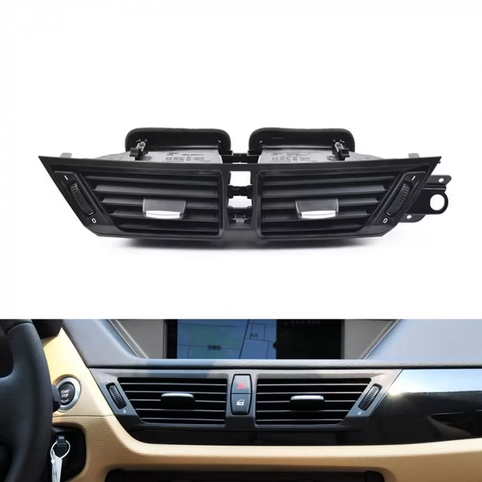 Ansamblu Grila Ventilatie Aer Dedicat BMW X1 E84, Central, Negru Lucios [3]