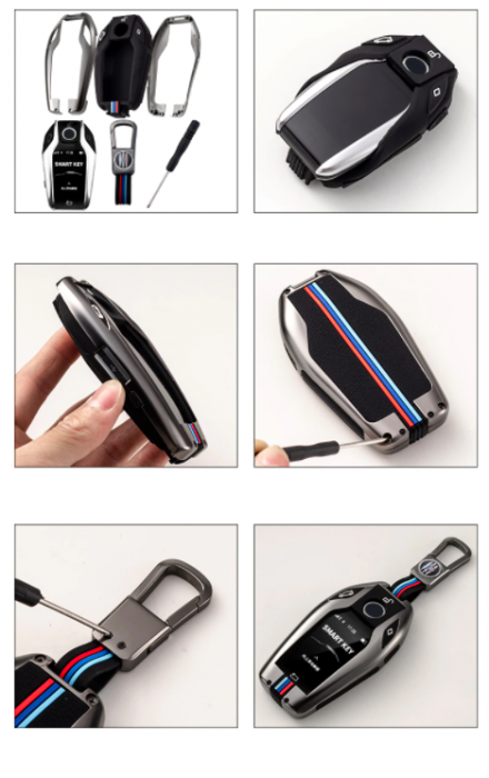 Husa Breloc Protectie Cheie Telecomanda Dedicat BMW G01 G02 G05 G06 G07 G11 G12 G20 G30, Argintiu [5]