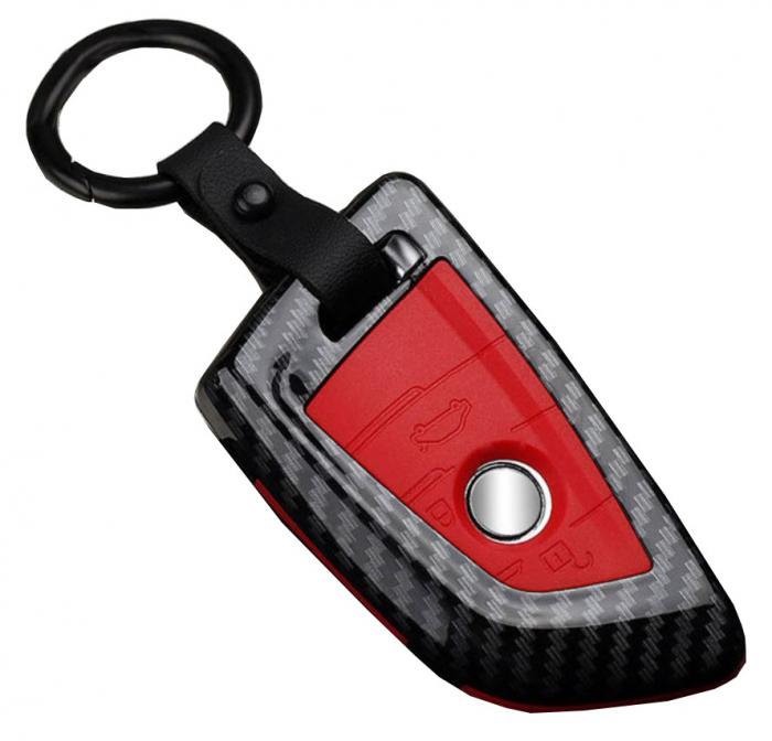 Husa Breloc Protectie Cheie Telecomanda Butoane BMW F15 F16 G01 G02 G20 G30 G31, Negru carbon [1]