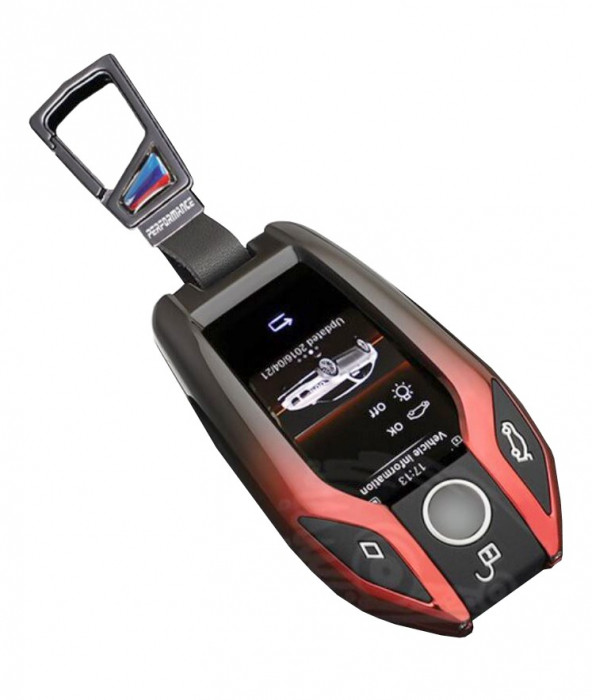 Husa Breloc Protectie Cheie Telecomanda Dedicat BMW G02 G01 G05 G06 G07 G11 G12 G20 G22 G30, Negru-Rosu [1]