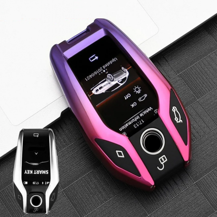Husa Breloc Protectie Cheie Telecomanda Dedicat BMW G02 G01 G05 G06 G07 G11 G12 G20 G22 G30, Mov-Roz [2]