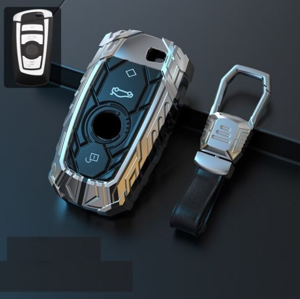 Husa Breloc Protectie Cheie Telecomanda Dedicat BMW F01 F02 F06 F10 F11 F13 F25 F30 F31 F32 F34, Argintiu [2]