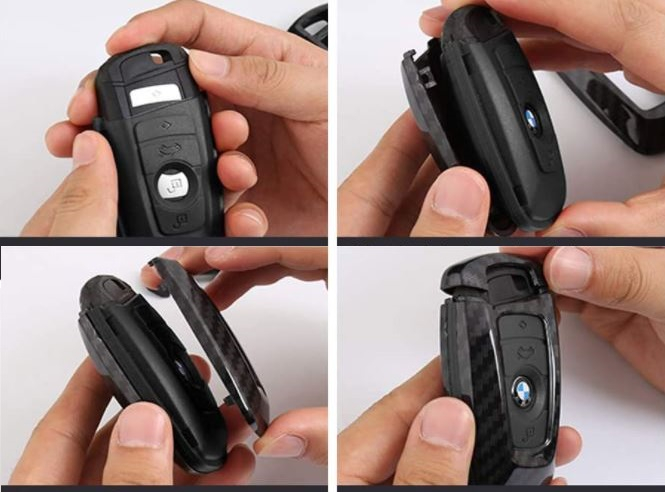 Husa Breloc Protectie Cheie Telecomanda Butoane BMW F15 F16 G01 G02 G20 G30 G31, Negru carbon [3]
