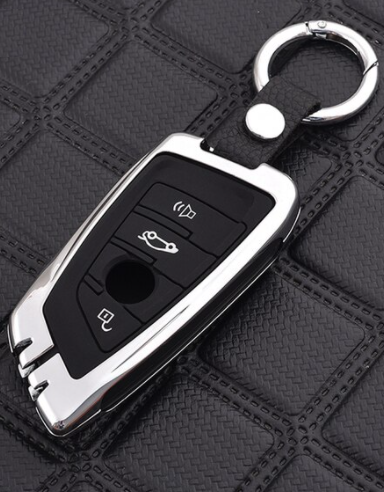 Husa Breloc Protectie Cheie Telecomanda BMW F15 F16 G01 G02 G05 G06 G07 G20 G21 G22 G30 G31, Argintiu [2]