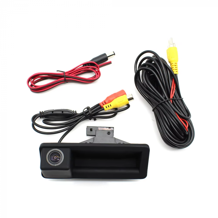 Maner Buton Deschidere Portbagaj Haion Dedicat BMW Seria 1 3 5 X1 X5 X6 E81 E82 E88 E90 E91 E92 E93 E60 E61 E84 E70 E71, cu cabluri camera marsarier [2]