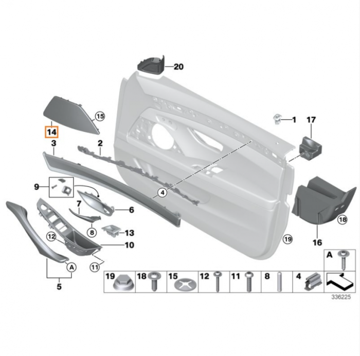 Maner Complet Usa Portiera Dedicat BMW Seria 5 F10 F11, Dreapta, Negru [3]
