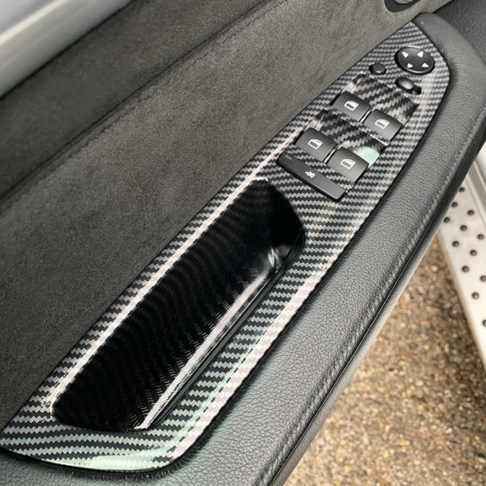 Set 4 Manere Interior Usa Dedicat BMW X5 X6 E70 E71, Negru Carbon [2]