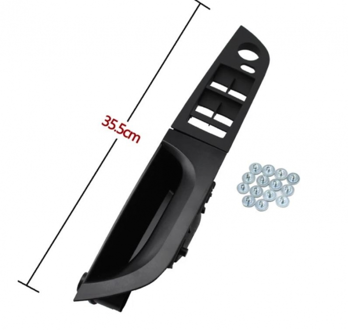 Maner Ornament Butoane Gemuri Oglinzi Sofer BMW Seria 3 E90 E91, Stanga, Negru [2]