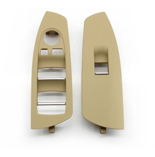 Set Trim Ornament Masca Rama Usa Butoane Geamuri Oglinzi Dedicat BMW Seria 7 F01 F02, Bej [1]