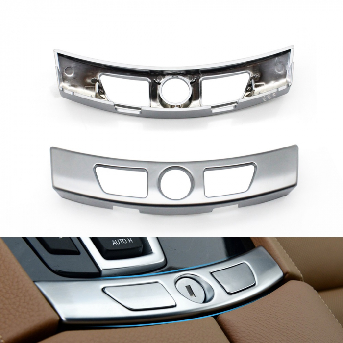 Trim Ornament Masca Buton Deschidere Cotiera Consola Centrala Dedicat BMW Seria 7 F01 F02, Crom [5]