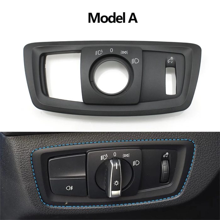 Ornament Masca Buton Bloc Lumini Faruri Dedicat BMW F20 F21 F22 F23 X1 F48 F49 X2 F39, Model A [2]
