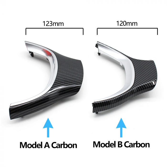 Trim Ornament Masca Volan Stock Dedicat BMW F01 F02 F10 F11 F12, Facelift, Negru Carbon [2]