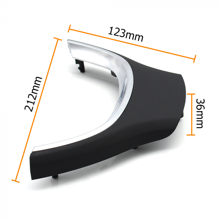 Trim Ornament Masca Volan Stock Dedicat BMW F01 F02 F10 F11 F12, NonFacelift, Negru [3]
