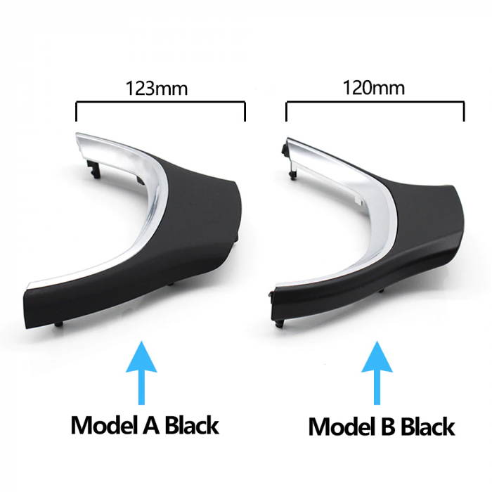 Trim Ornament Masca Volan Stock Dedicat BMW F01 F02 F10 F11 F12, NonFacelift, Negru [4]
