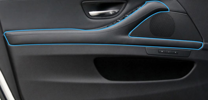 Cotiera Usa Ornament Piele Dedicat BMW Seria 5 F10 F11, Stanga, Negru [2]