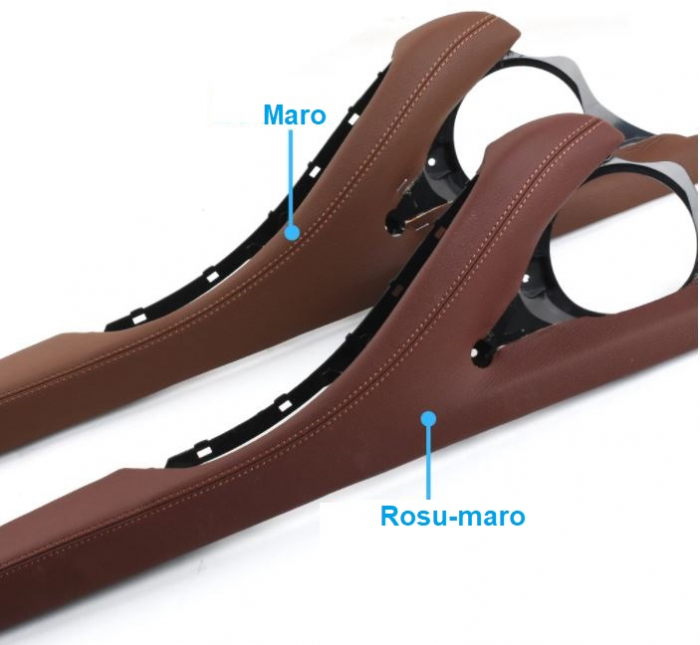 Cotiera Usa Ornament Piele Dedicat BMW Seria 5 F10 F11, Stanga, Rosu Maro [4]