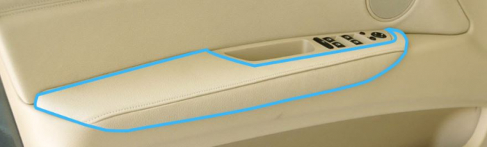Cotiera Piele Ornament Maner Usa Dedicat BMW X5 X6 E70 E71, Stanga, Bej [3]