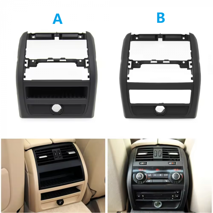 Trim Ornament Rama Grila Ventilatie Dedicat BMW Seria 5 F10 F11, NonFacelift, Climatronic, Gri [2]