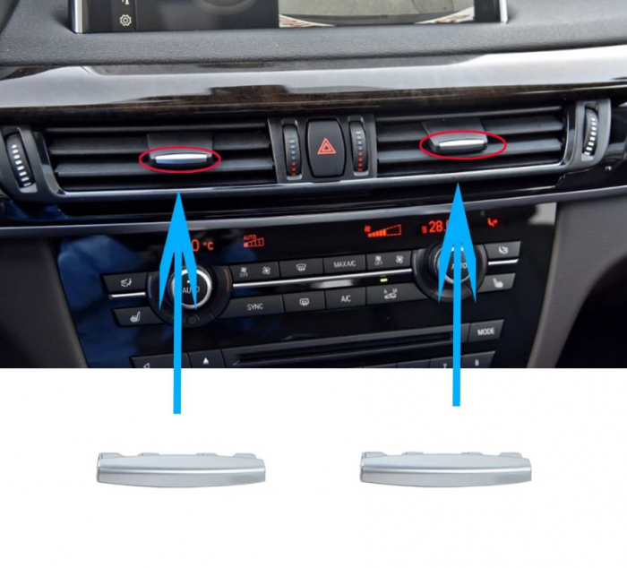Set 2 Piese Ornamente Pini Grila Ventilatie Aer BMW X5 X6 X5M X6M F15 F16 F85 F86 [3]