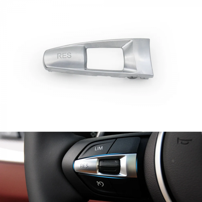 Trim Ornament Buton RES Volan M Dedicat BMW  F10 F11 F30 F31 F34 F01 F02 F07 F06 F12 F25 F26 F15 F16 M2 M3 M4 M5 X5M X6M, Stanga [4]