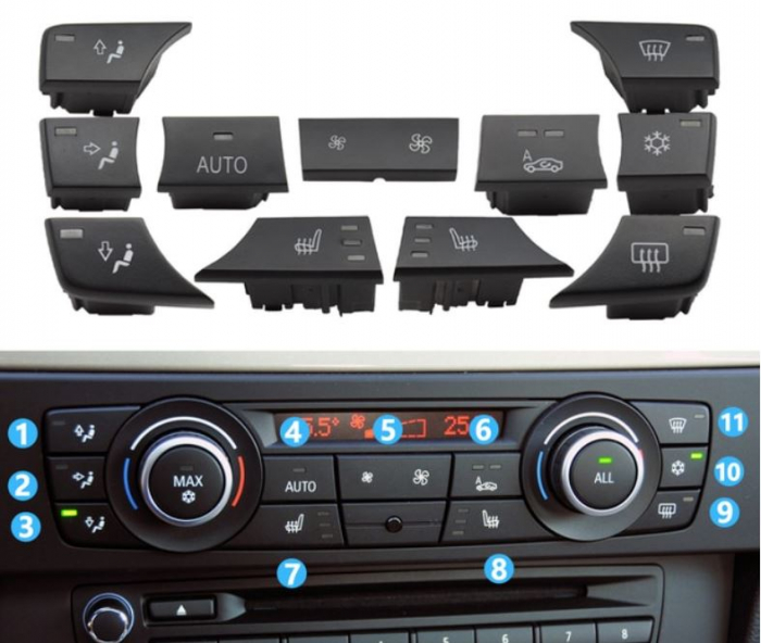 Set 11 Butoane Panou Clima BMW E90 E91 E92 E93 E82 E84 F25 [3]