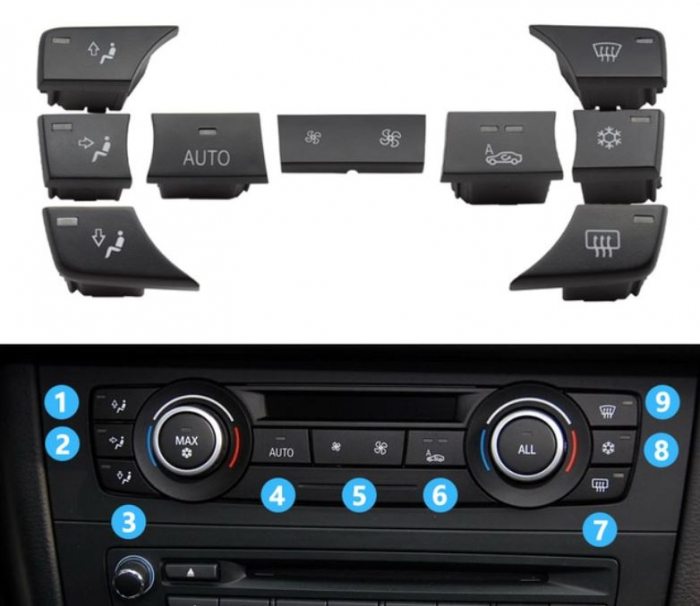 Set 9 Butoane Panou Clima BMW E90 E91 E92 E93 E82 E84 F25 [3]