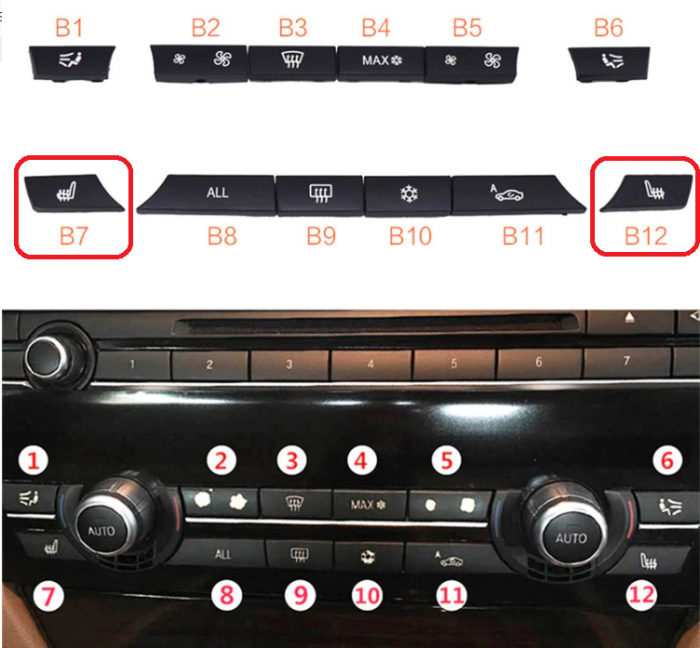 Set 2 Butoane Incalzire Scaune BMW F10 F11 F01 F02 F06 F12 F15 F16, din set 12/14buc [2]