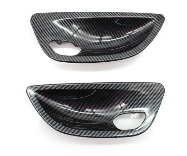 Set 2 Ornamente Manere Levier Usa Dedicat BMW Seria 5 F10 F11, Negru Carbon [1]