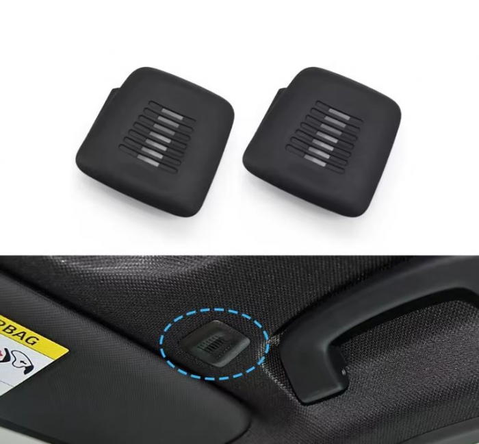 Set 2 Piese Trim Masca Ornament Microfon Plafon Dedicat BMW F30 F32 F07 F10 F15 F16 F12 F25 F49 G20 G30 G31 G01, Negru [2]