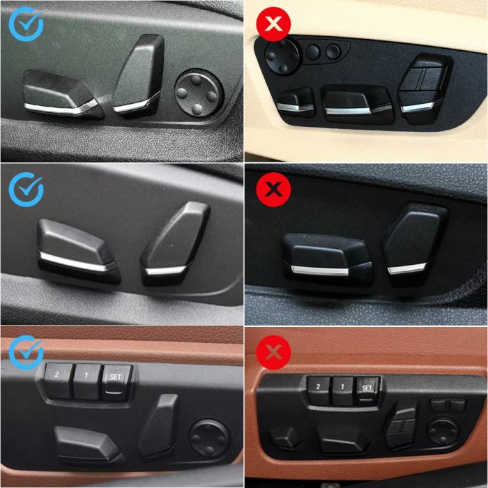 Set 3 Butoane Reglaj Scaun Dedicat BMW F01 F02 F06 F07 F10 F11 F15 F16, Stanga [4]