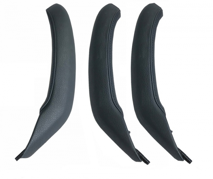 Set 3 Manere Exterior Piele Usa Pasager Stanga Dreapta Dedicat BMW X3 X4 F25 F26, Negru [1]
