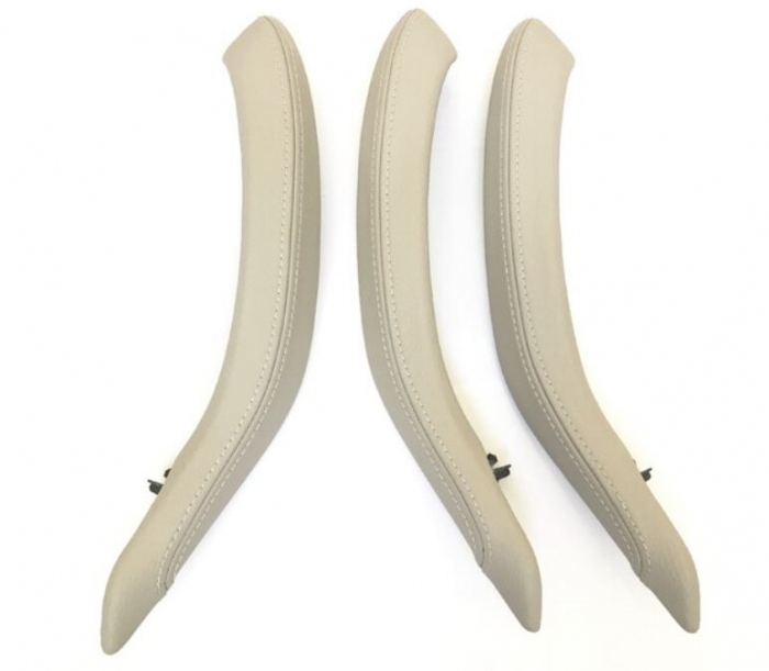 Set 3 Manere Exterior Piele Usa Pasager Dedicat BMW X5 X6 F15 F16, Oyster [1]