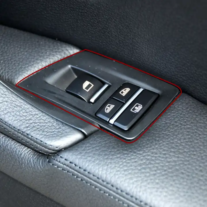 Set 3 Ornamente Butoane Geamuri Pasageri Dedicat BMW Seria 5 F10 F11, cu perdeluta, Negru [3]