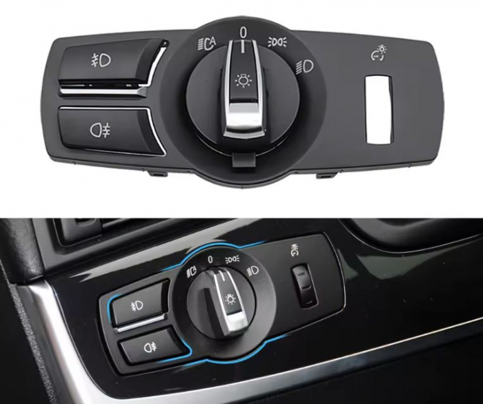 Set 3 Piese Butoane Rama Bloc Lumini Faruri Dedicat BMW F01 F02 F06 F07 F10 F11 F25 F26, Full [2]