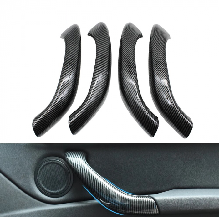 Set 4 Maner Exterior Usa Portiera Dedicat BMW X1 X2 F48 F49 F39, Negru Carbon [2]