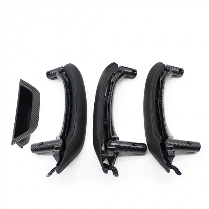 Set 4 Manere Complete Usa Pasager Stanga Dreapta Dedicat BMW X3 X4 F25 F26, Negru Carbon [1]