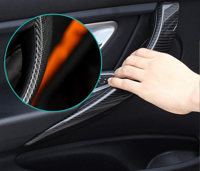 Set 4 Manere Exterior Usa Portiera Dedicat BMW F30 F31 F34 F35 F36, Negru Carbon [5]