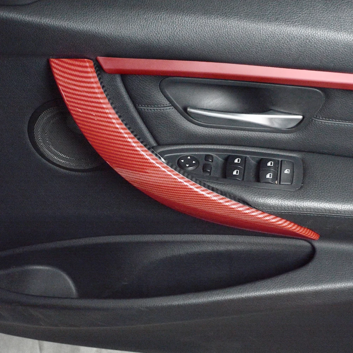 Set 4 Manere Exterior Usa Portiera Dedicat BMW F30 F31 F34 F35 F36, Rosu Carbon [7]