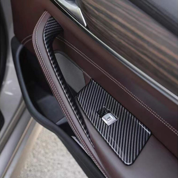 Set 4 Manere Interior Usa Dedicat BMW Seria 5 G30 G31 G38 M5 F90, Negru Carbon [4]