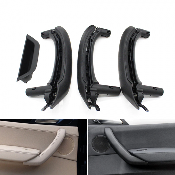 Set 4 Manere Complete Usa Pasager Stanga Dreapta Dedicat BMW X3 X4 F25 F26, Negru [2]
