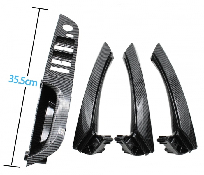 Set 4 Manere Usi Dedicat BMW Seria 3 E90 E91, Negru Carbon [2]