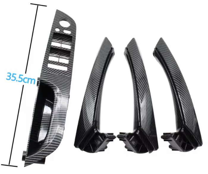 Set 4 Manere Usi Dedicat BMW Seria 3 E90 E91, Negru Carbon [2]