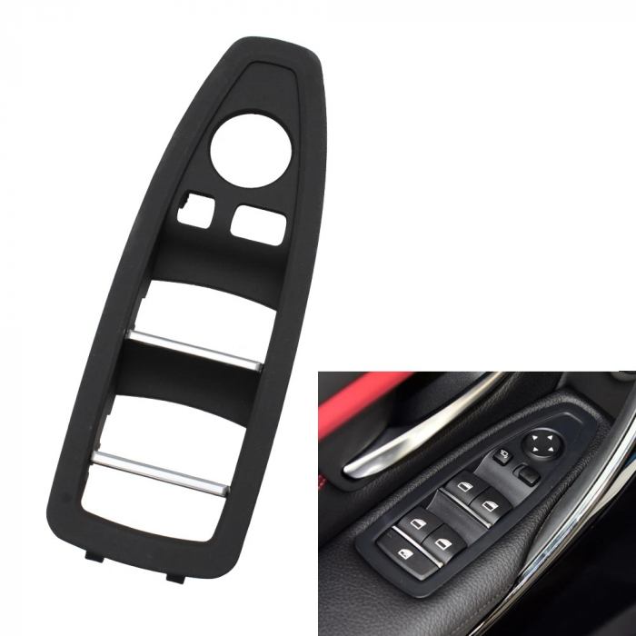 Trim Ornament Butoane Usa Dedicat BMW F20 F21 F30 F31 F34 GT F35 F36, Stanga, Negru [2]