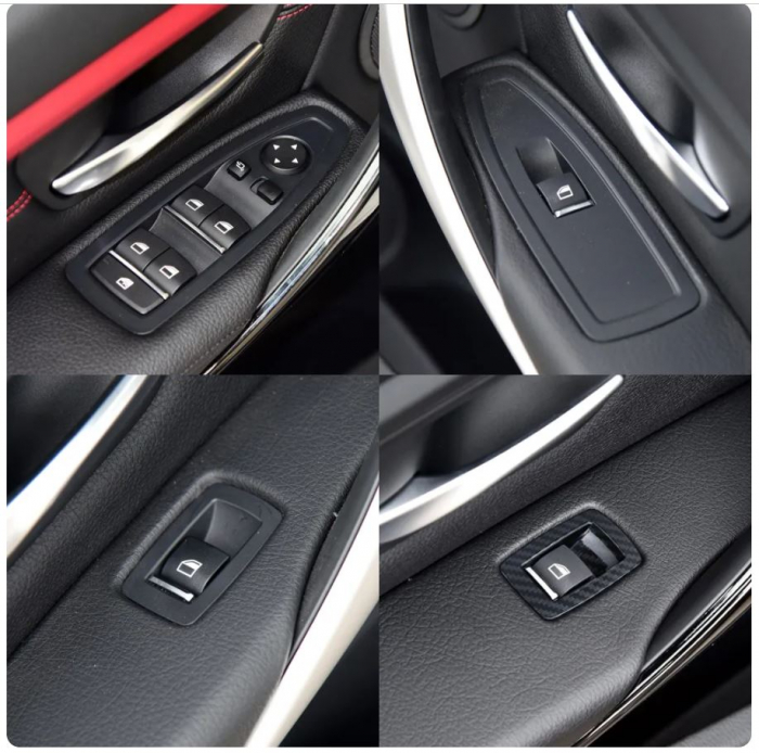 Set 4 Ornamente Butoane Usi Dedicat BMW F20 F21 F30 F31 F34 GT F35 F36, Negru [3]