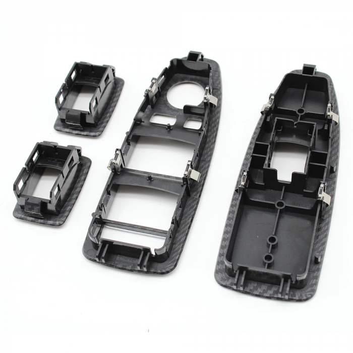 Set 4 Ornamente Butoane Usi Dedicat BMW F20 F21 F30 F31 F34 GT F35 F36, Negru Carbon [2]