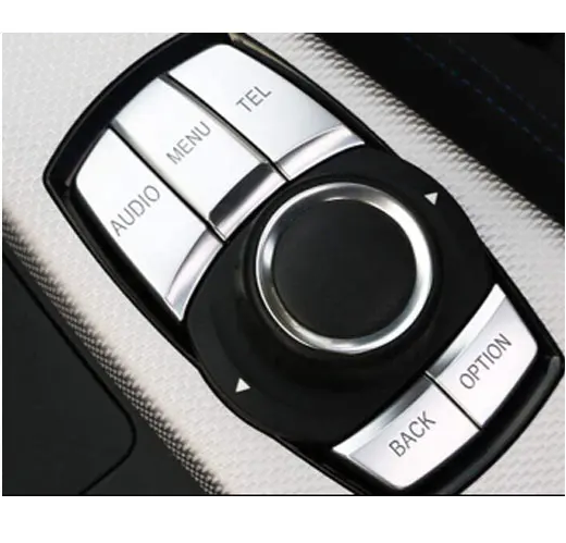 Set 5 Butoane Consola Multimedia iDrive Dedicat BMW Seria 1 2 3 4 F20 F21 F22 F30 F31 F32 F33 F45 F46 F48 F49 F52 F82 F83 F87 M3 M4, Argintiu [4]