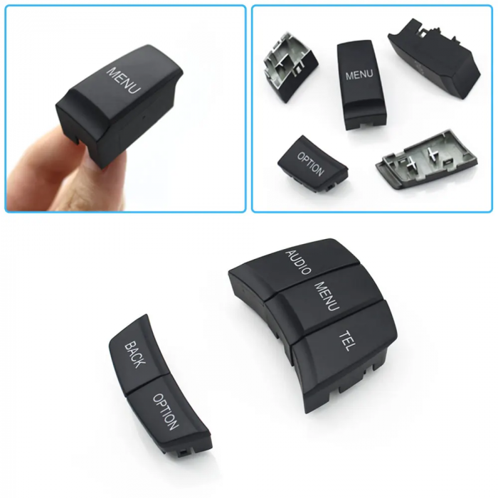 Set 5 Butoane Consola Multimedia iDrive Dedicat BMW F20 F21 F22 F30 F31 F32 F33 F45 F46 F48 F49 F52 F82 F83 F87 M3 M4, Negru [2]