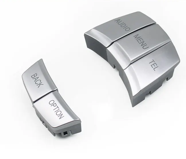 Set 5 Butoane Consola Multimedia iDrive Dedicat BMW Seria 1 2 3 4 F20 F21 F22 F30 F31 F32 F33 F45 F46 F48 F49 F52 F82 F83 F87 M3 M4, Argintiu [2]
